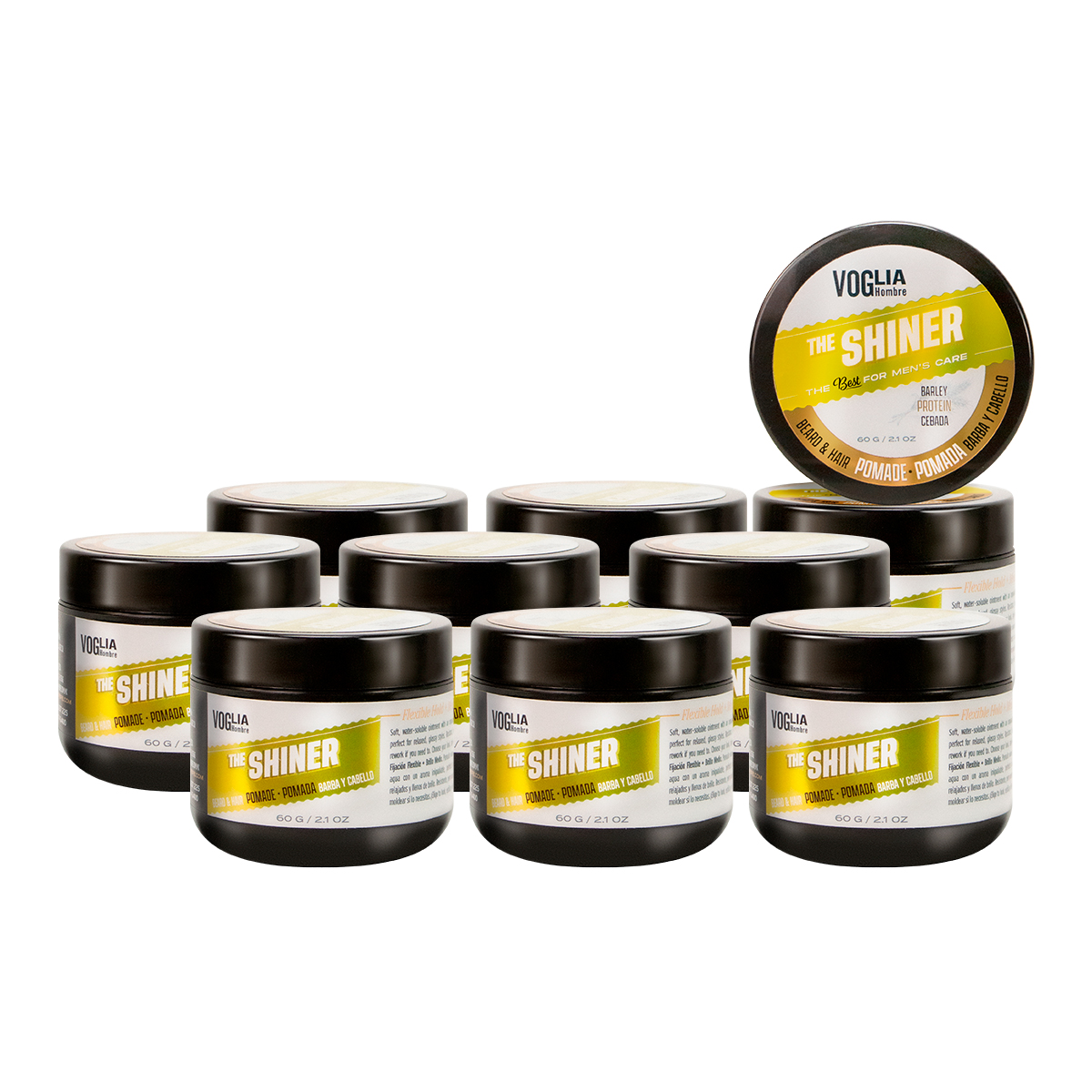 Pomada Brillante Barba Y Cabello Voglia Hombre - 10 Piezas
