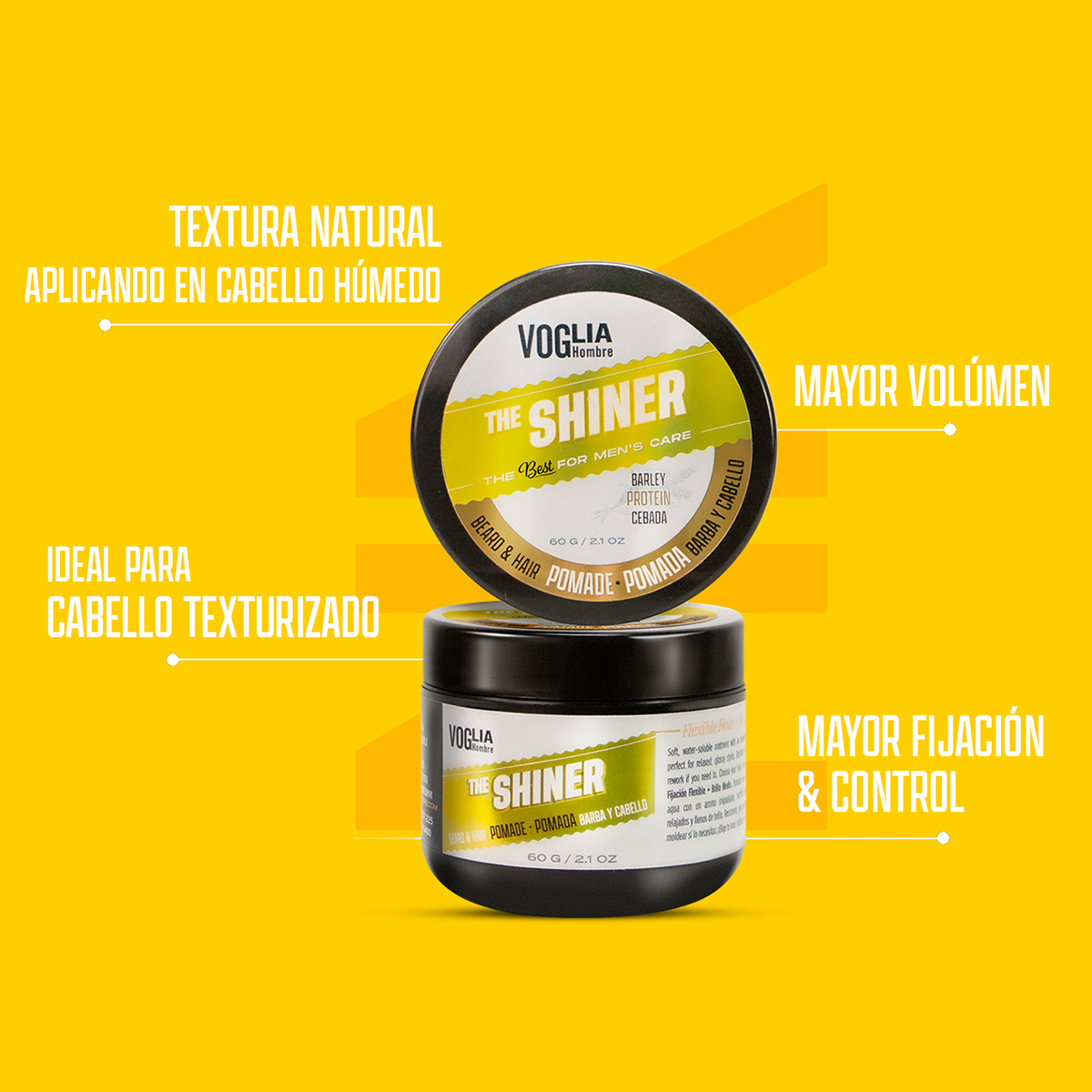 Pomada Brillante Barba Y Cabello Voglia Hombre - 10 Piezas
