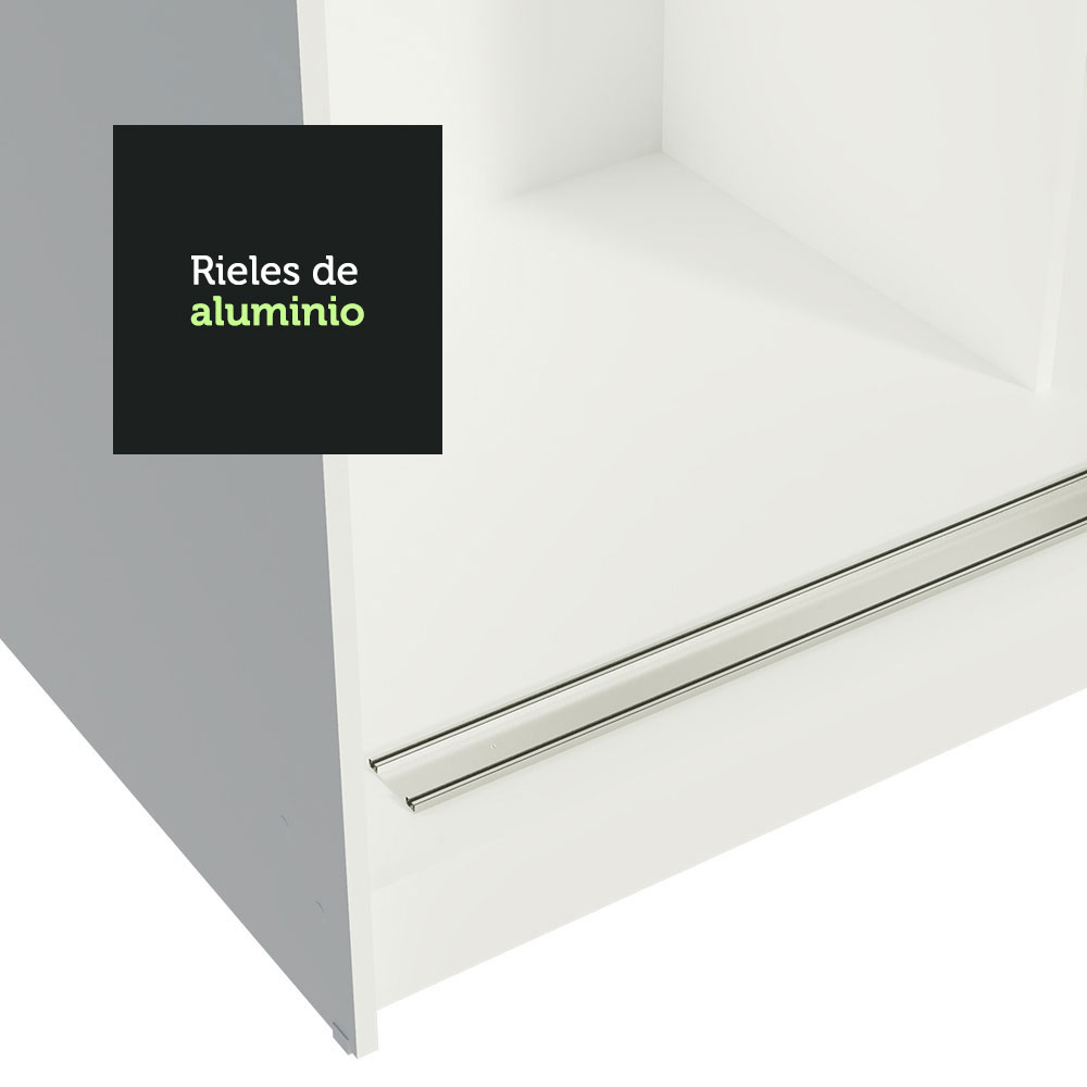 Ropero Closet Madesa Reno con 3 Portas de Correr Branco/Rustic.