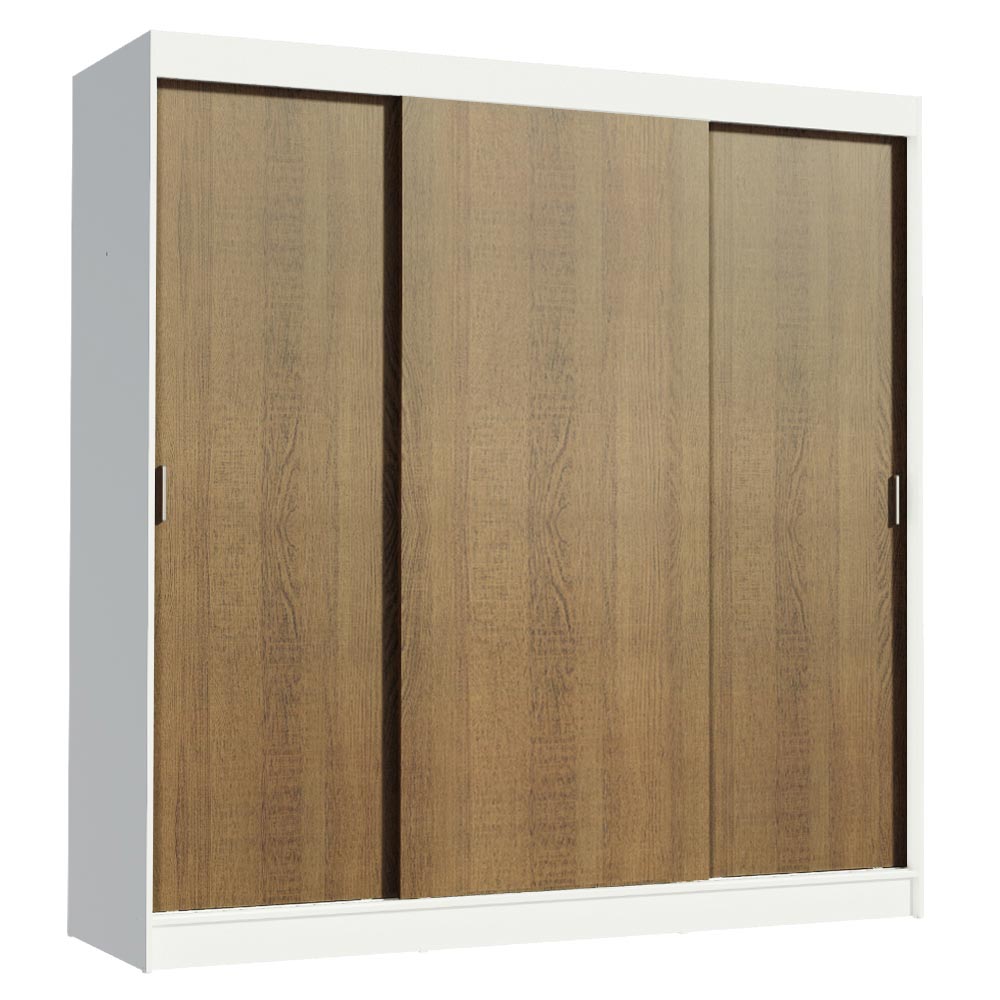 Ropero Closet Madesa Reno con 3 Portas de Correr Branco/Rustic.