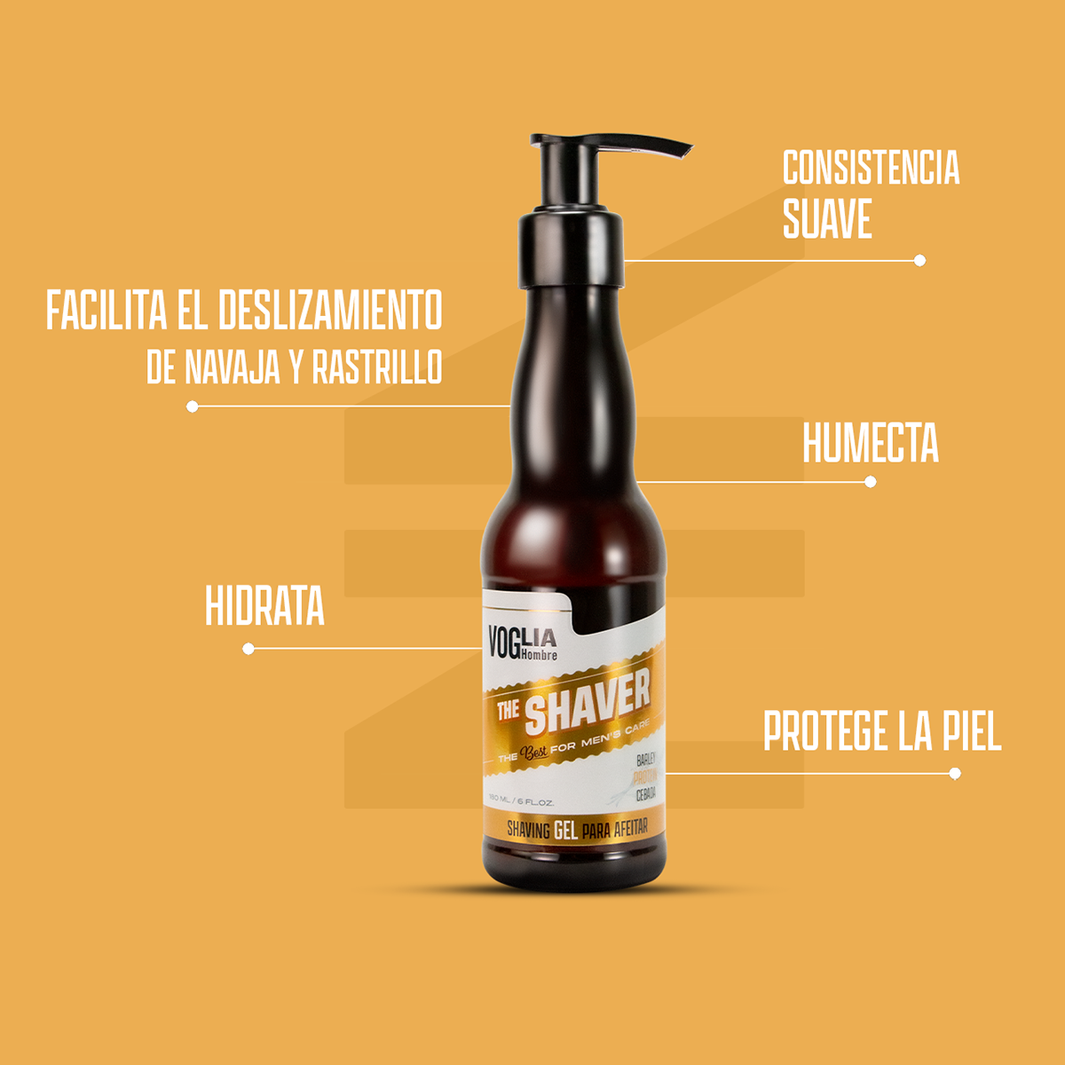 Gel Para Afeitar Voglia Hombre 180ml. - 2 Pack 