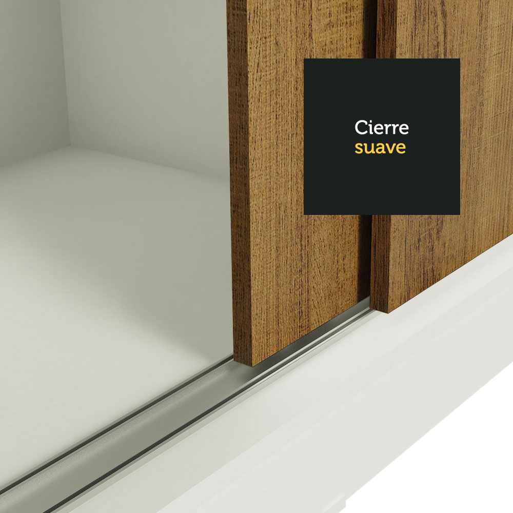 Ropero Closet Madesa Reno con 3 Portas de Correr Branco/Rustic.