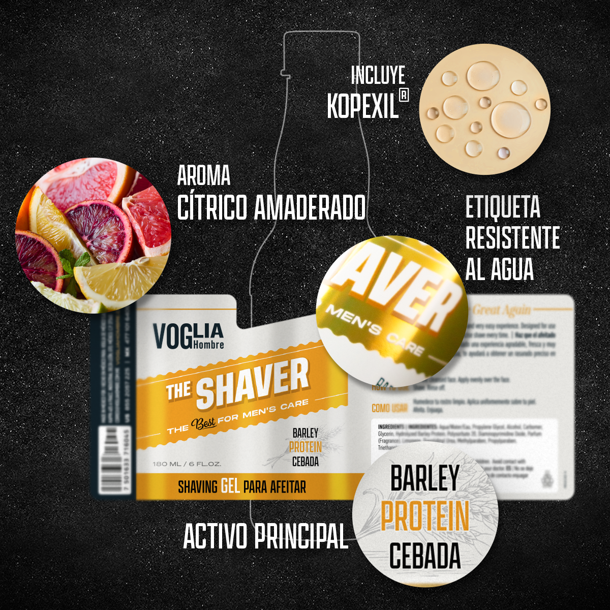 Gel Para Afeitar Voglia Hombre 180ml. - 2 Pack 