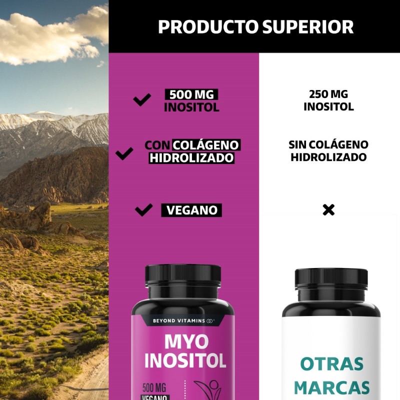 Suplemento Alimenticio MYO Inositol y Colágeno Hidrolizado Beyond Vitamins 180 cápsulas