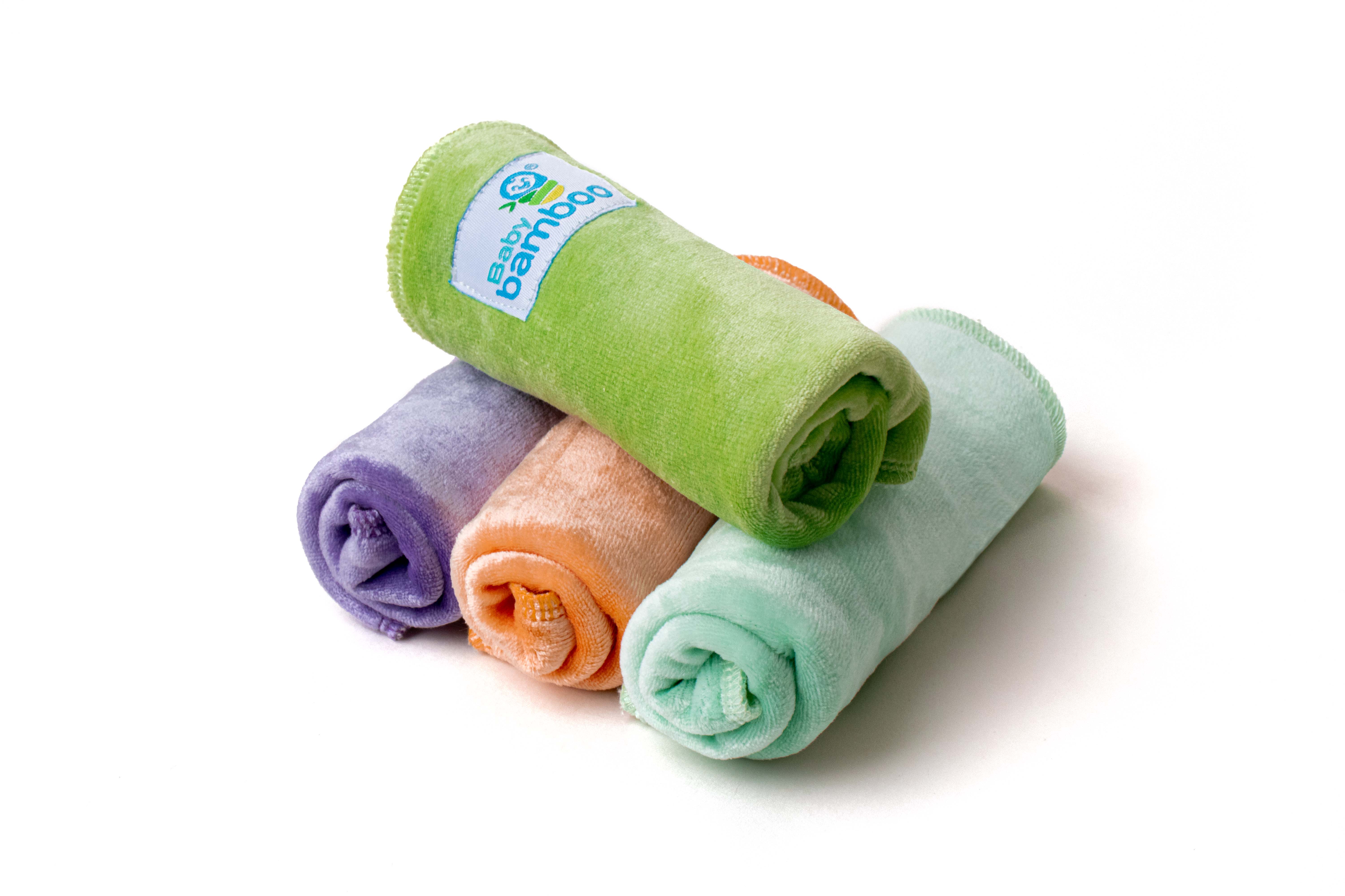 4 Toallitas Faciales Para Bebé De Tela De Bambú Extra Suaves.