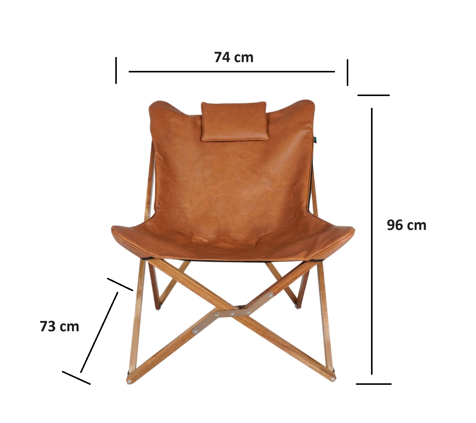 Silla Para Descanso Plegable De Cuero Sintético Con Cojín (Café).