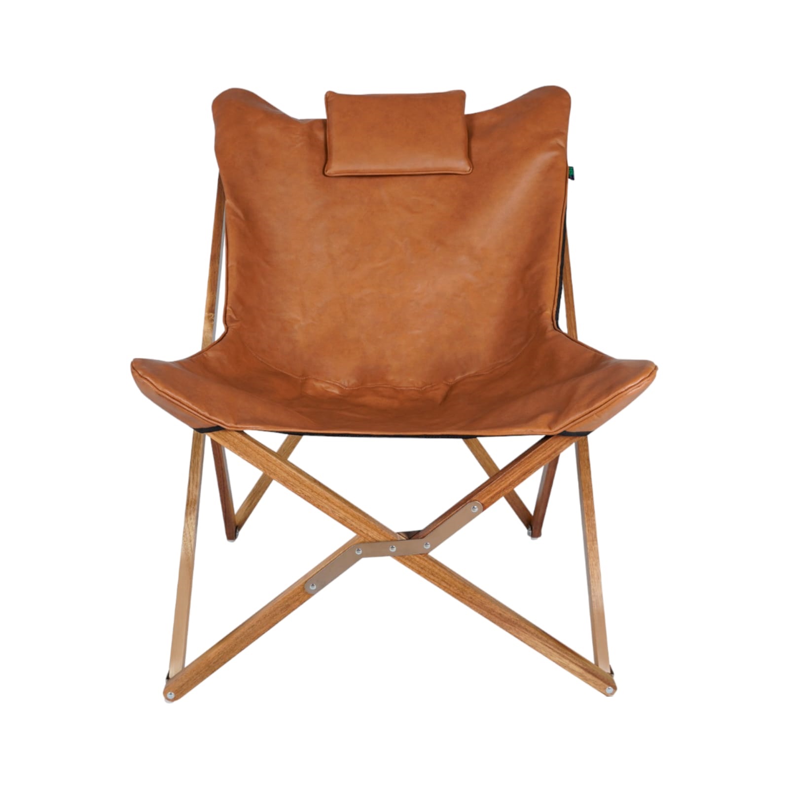 Silla Para Descanso Plegable De Cuero Sintético Con Cojín (Café).