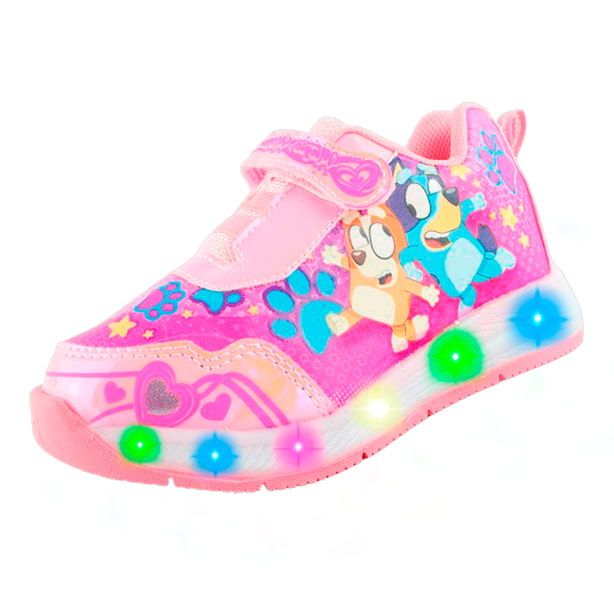 Tenis Niña Cachorros Blue Bingo Casual Moda Luces Led 884-rt