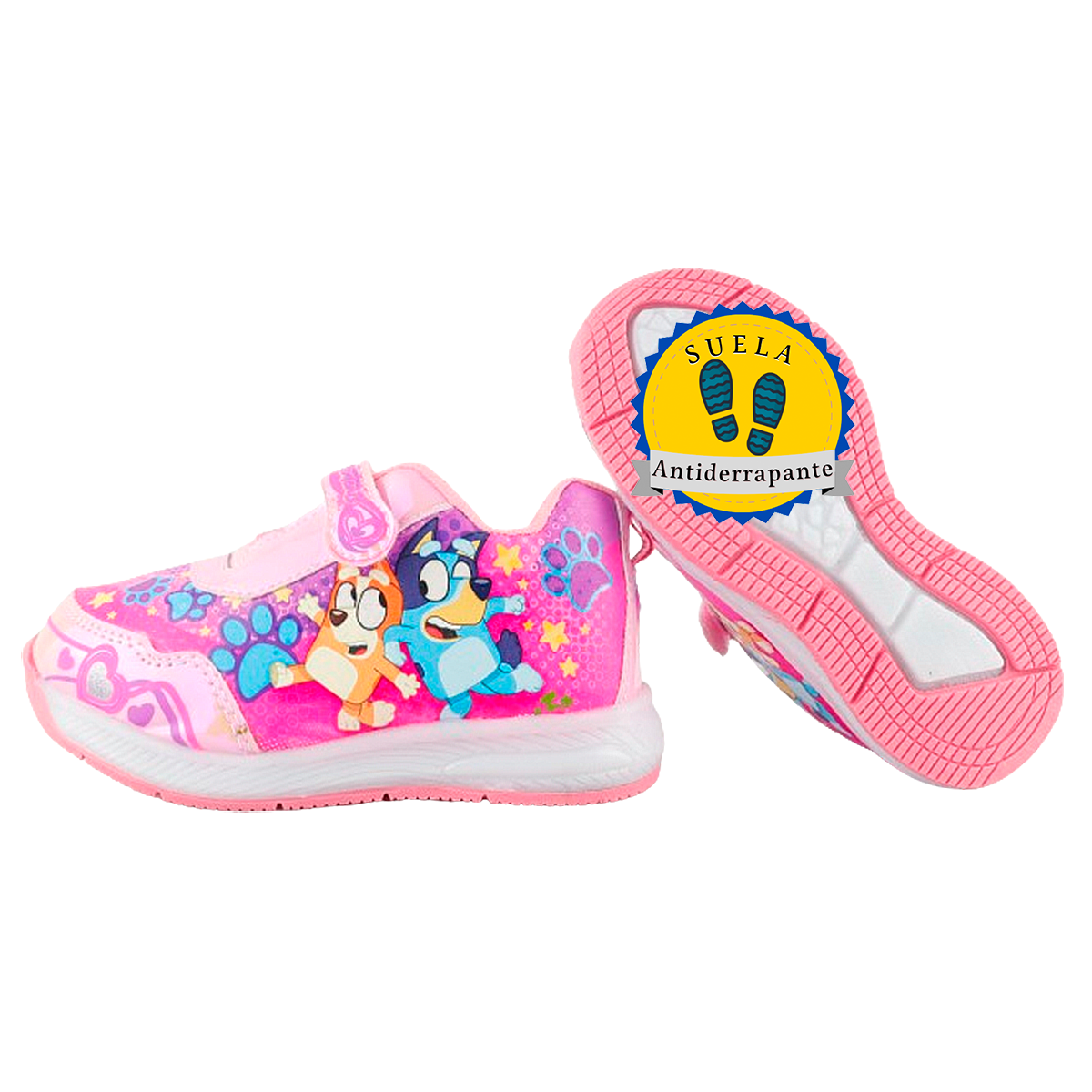 Tenis Niña Cachorros Blue Bingo Casual Moda Luces Led 884-rt