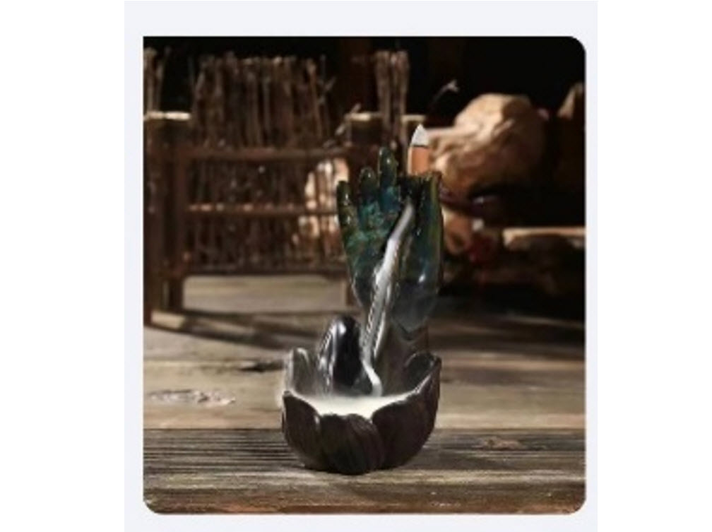 Fuente de Incienso, REGALO 1 Caja de Conos, Incensario, Cascada, Zen, Quemador