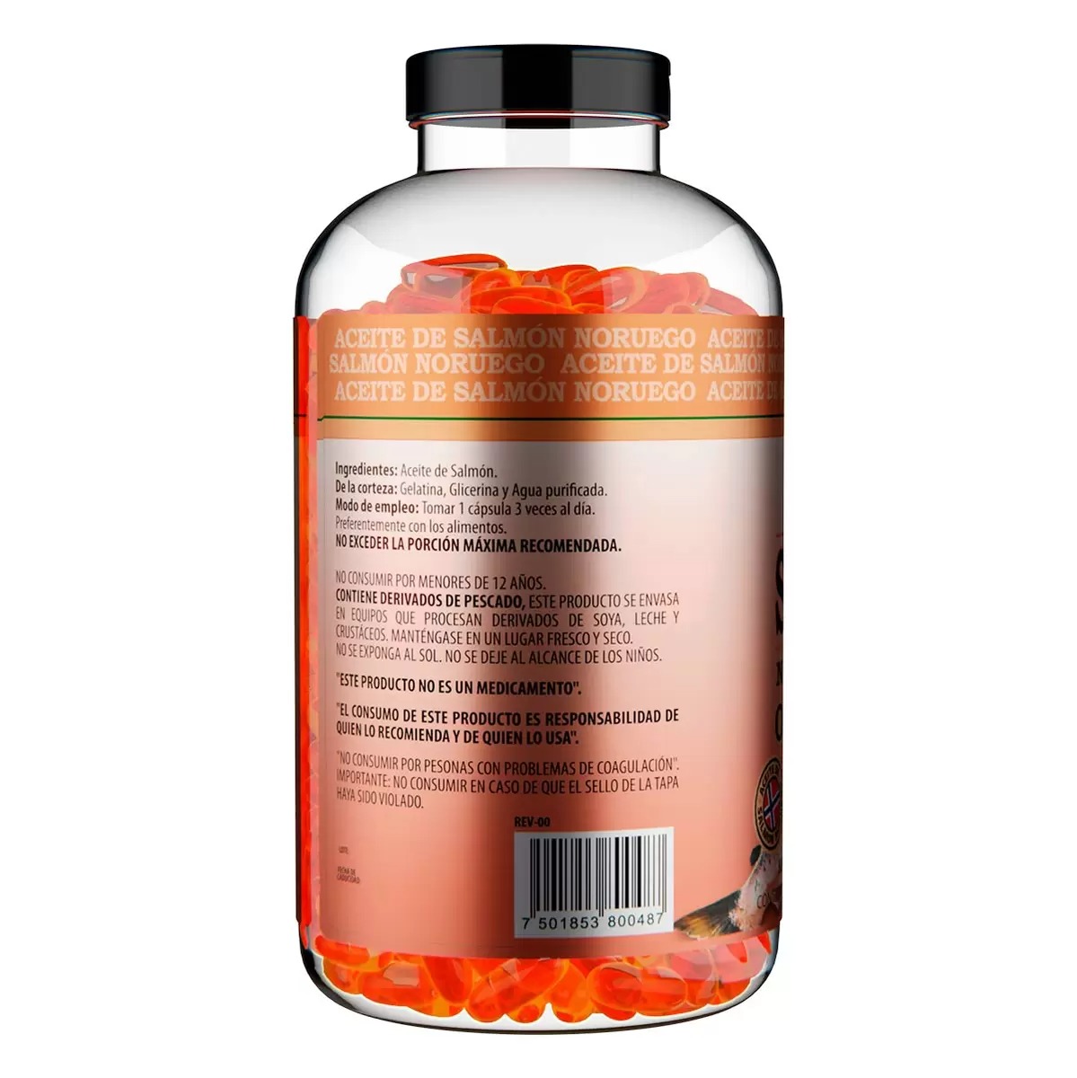 All Nature Aceite De Salmón Noruego Omega 3 Con 320 Cápsulas.