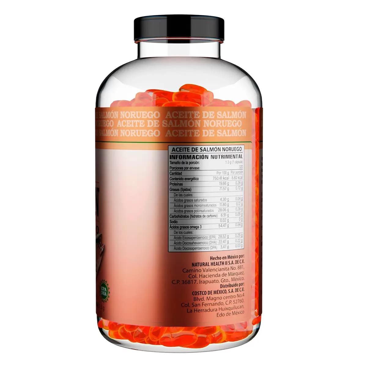 All Nature Aceite De Salmón Noruego Omega 3 Con 320 Cápsulas.