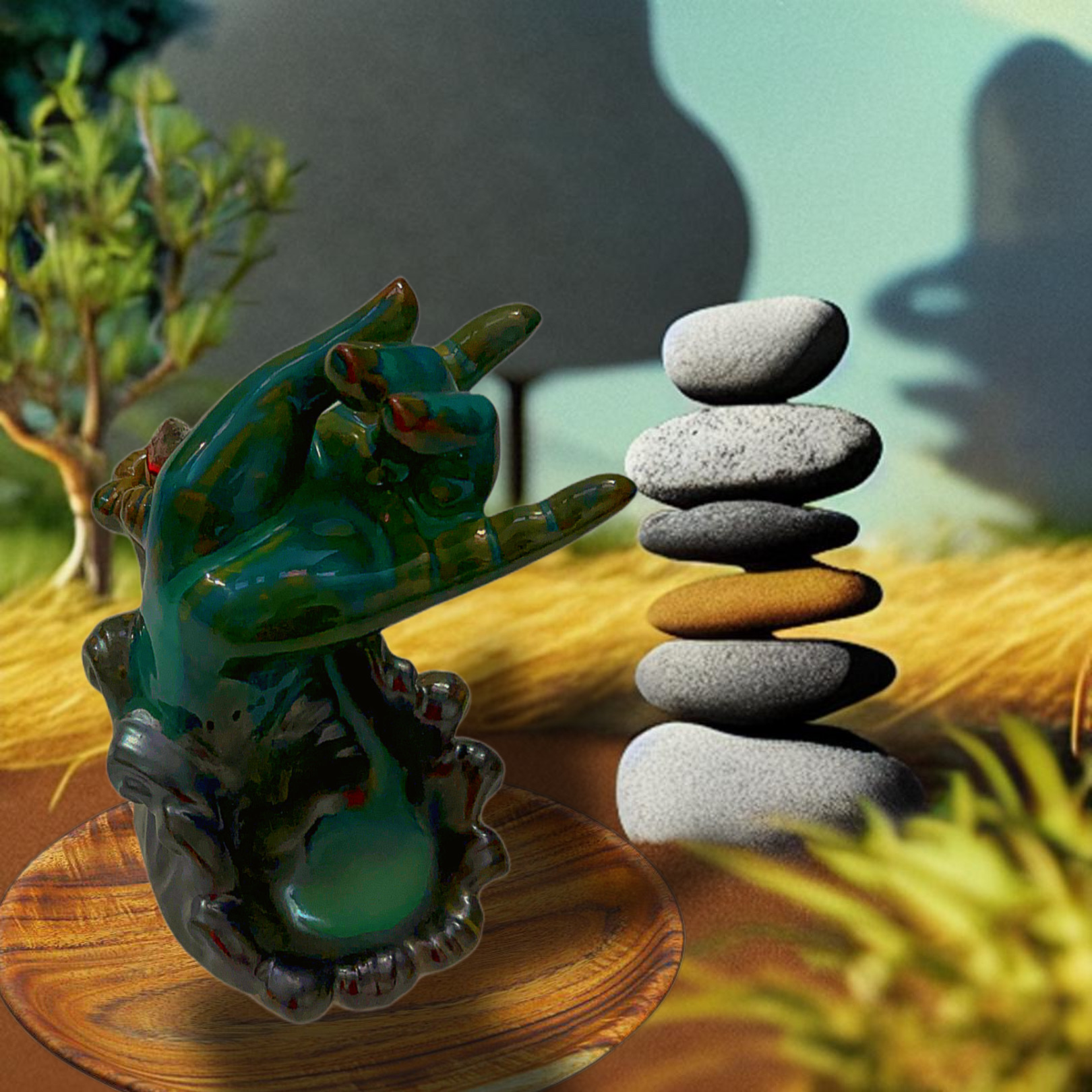 Fuente de Incienso, REGALO 1 Caja de Conos, Incensario, Cascada, Zen, Quemador