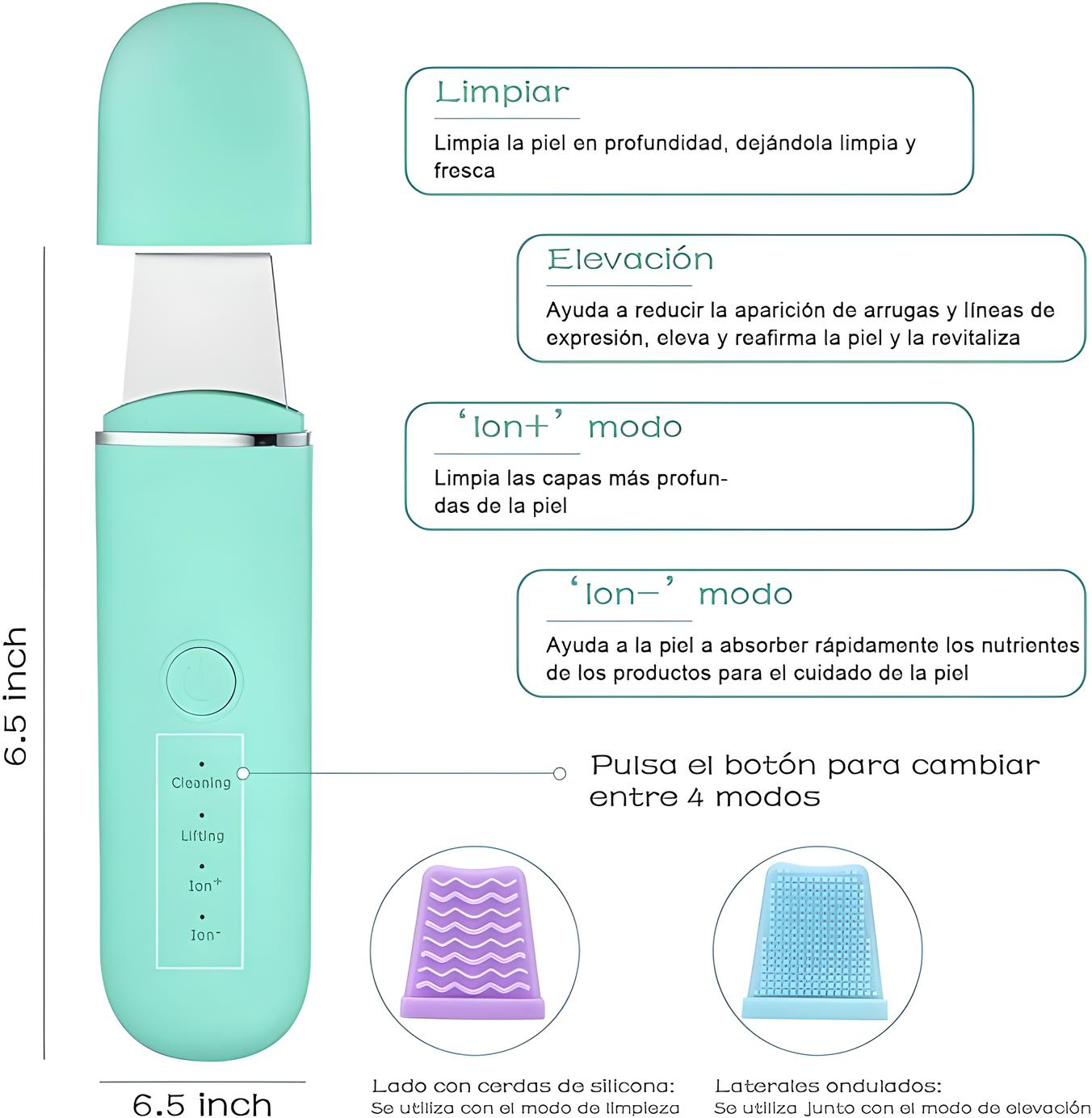 Limpiador Facial Skin Scrubber Peeling Ultrasónico Portátil