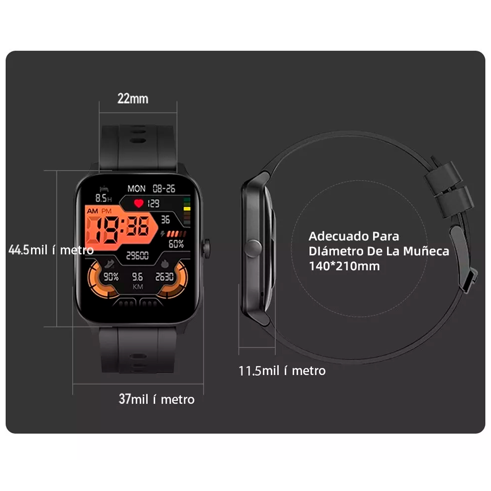 Smartwatch Reloj Inteligente Fitness Deportivo Android Smart watch mas Auriculares de Audio Inalámbricos Mini Invisible Estereo.