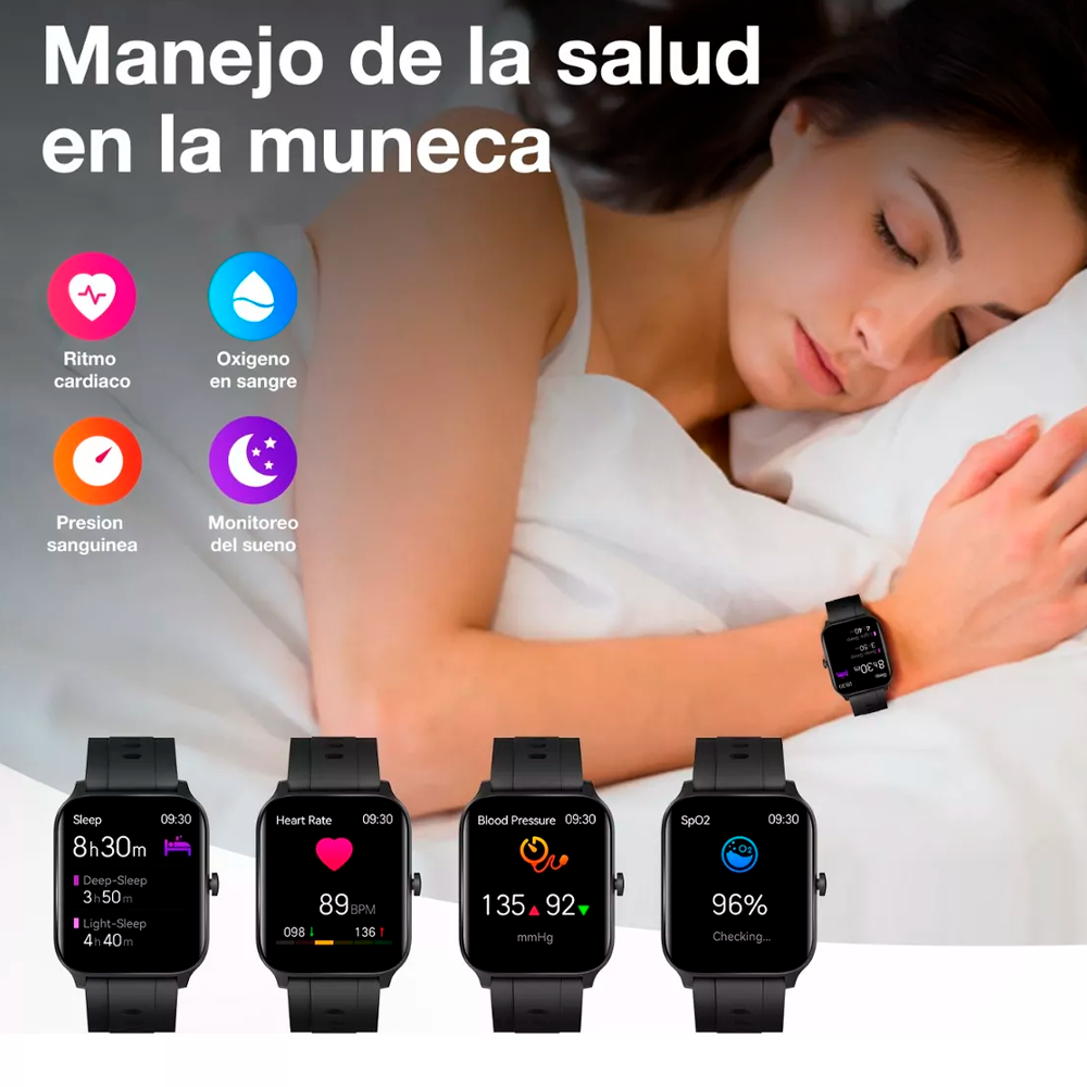 Smartwatch Reloj Inteligente Fitness Deportivo Android Smart watch mas Auriculares de Audio Inalámbricos Mini Invisible Estereo.