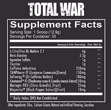 Pre entreno Total War 447gr 30 serv RedCon.