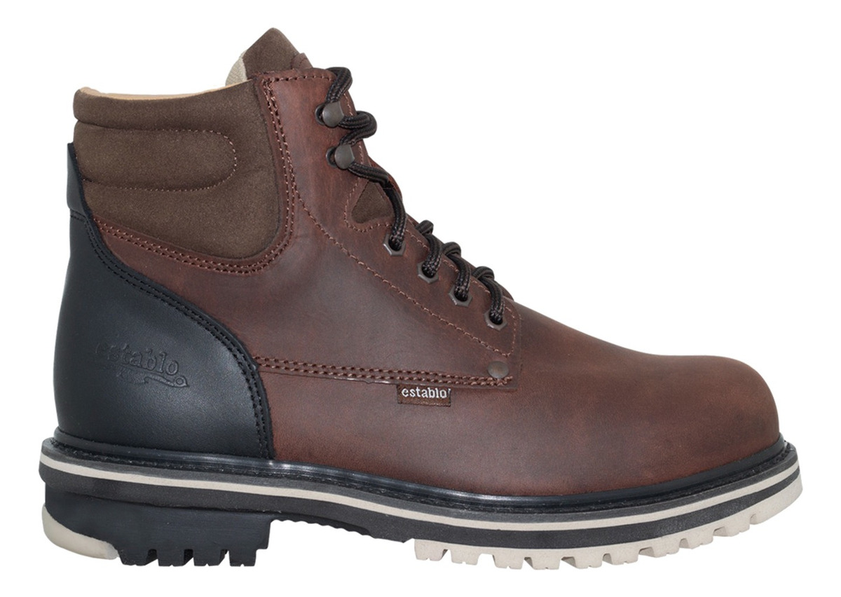 Bota De Trabajo Industrial Establo Modelo 509 Para Caballero Color Cafe .