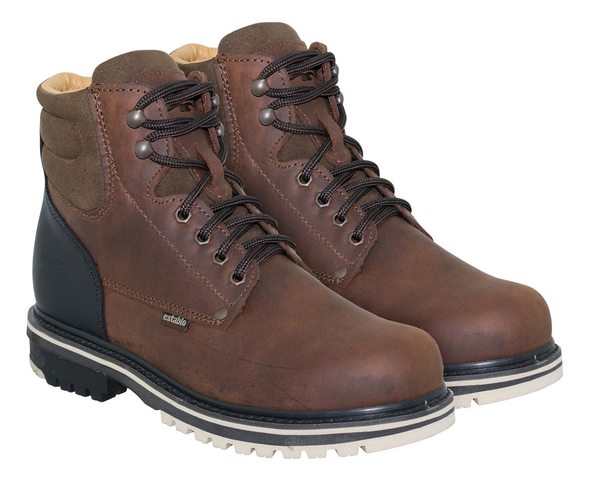 Bota De Trabajo Industrial Establo Modelo 509 Para Caballero Color Cafe .