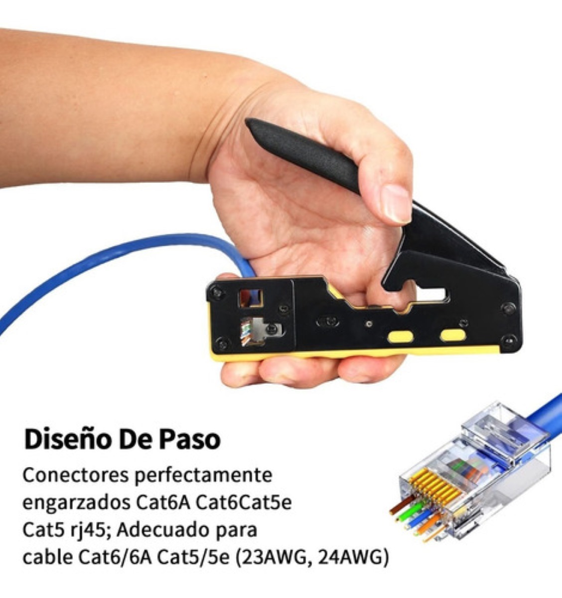 Zoerax Crimpadora Para Conectores Pasantes Rj45 Cat6 Cat5