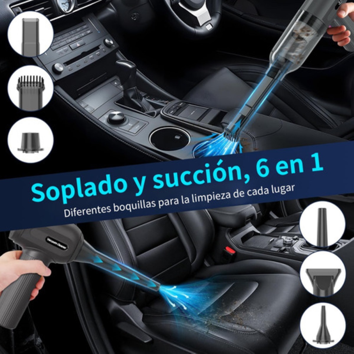 Aspiradora Mano Inalambrica Portátil Para Auto Hogar 12kpa