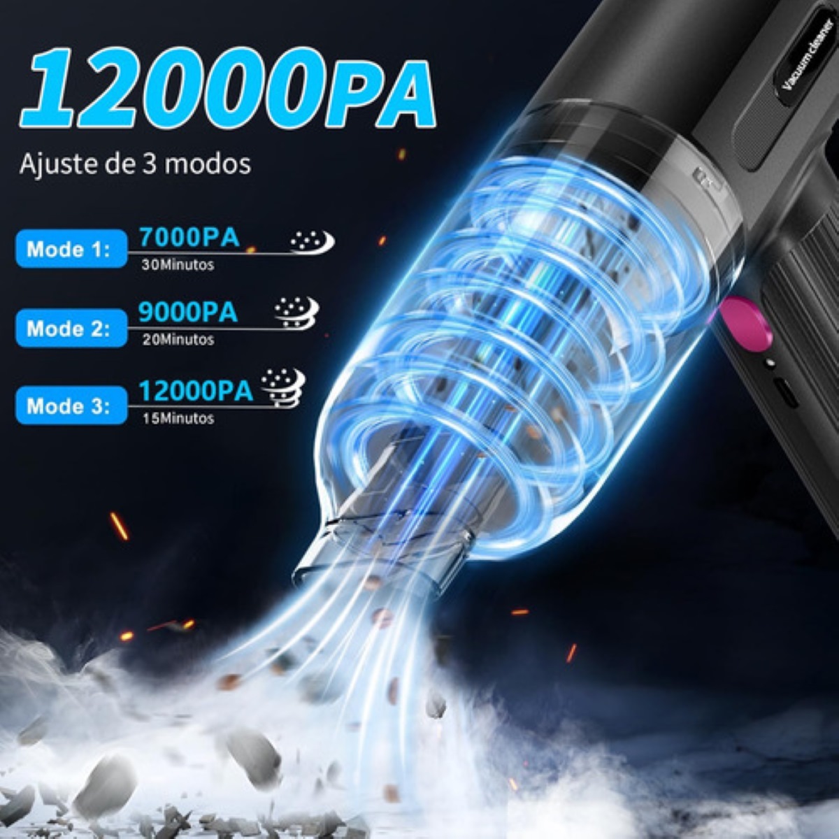 Aspiradora Mano Inalambrica Portátil Para Auto Hogar 12kpa