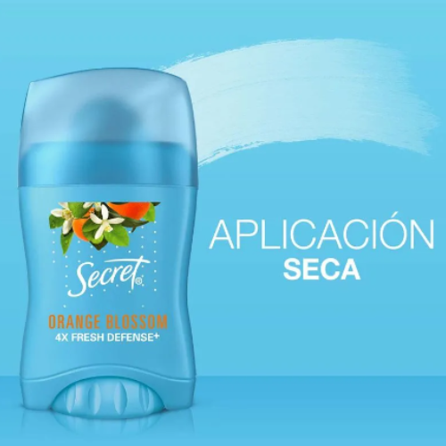 SECRET ANTITRANSPIRANTE ORANGE BLOSSOM 4X FRESH DEFENSE + 45G CAJA CON 3 PIEZAS