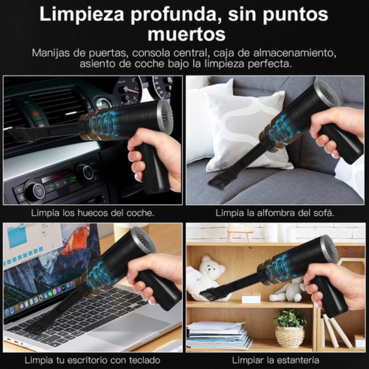 Aspiradora Para Auto/hogar Mini Portatil De Mano Inalambrica