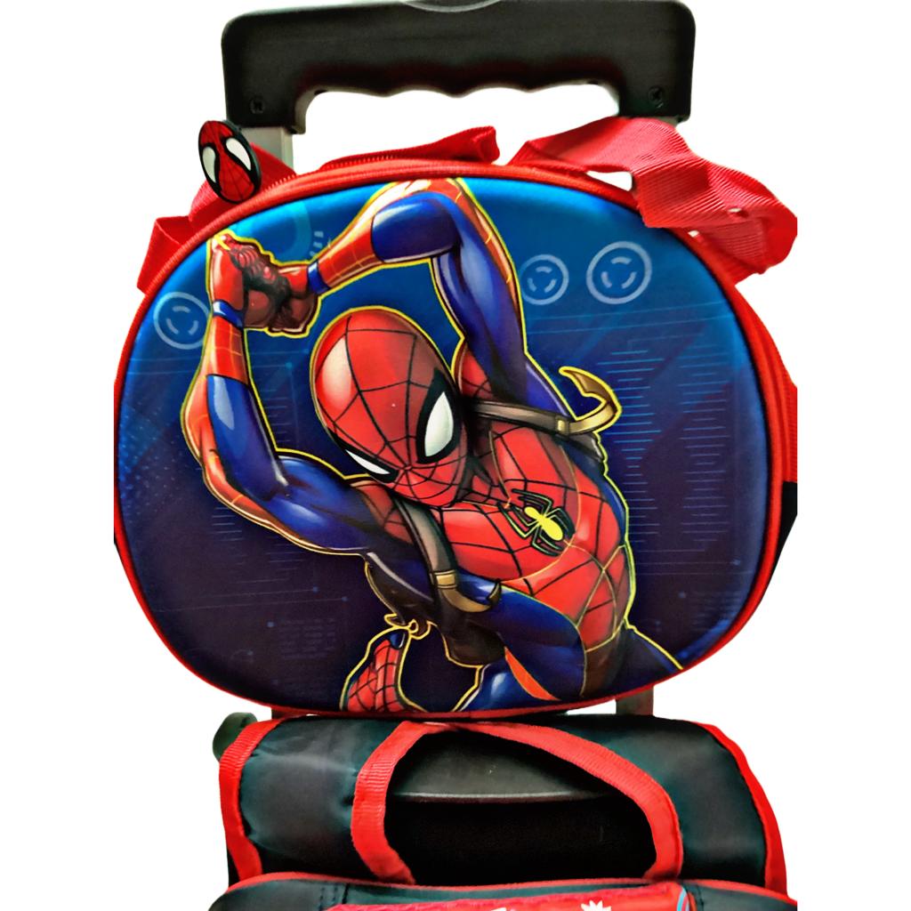 LIQUIDACIÒN Mochila 3D, Carrito Desmontable, 3 En 1, Lonchera Térmica, Estuche, Niños, Paw Patrol, Spiderman, Dragon Ball, Sonic, Capitán América