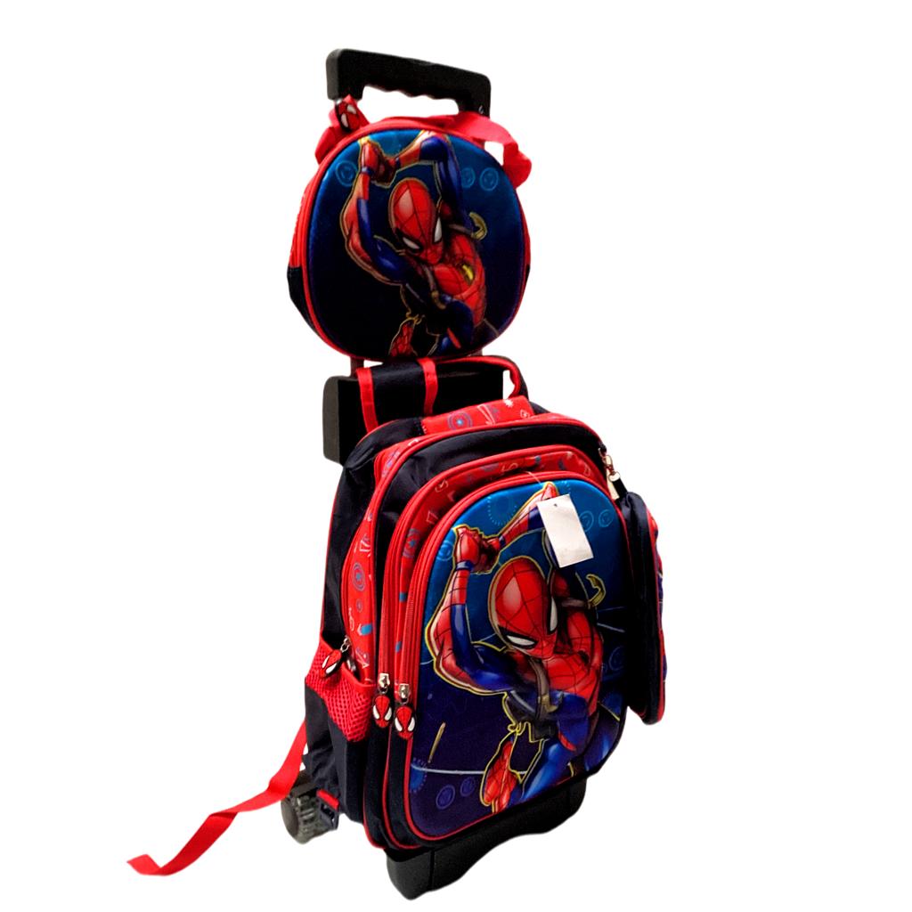 LIQUIDACIÒN Mochila 3D, Carrito Desmontable, 3 En 1, Lonchera Térmica, Estuche, Niños, Paw Patrol, Spiderman, Dragon Ball, Sonic, Capitán América
