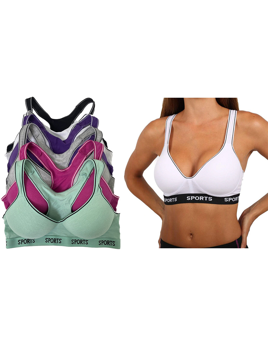 Pack de 6 Tops Deportivos De Algodón Con 6 Diferentes Colores.