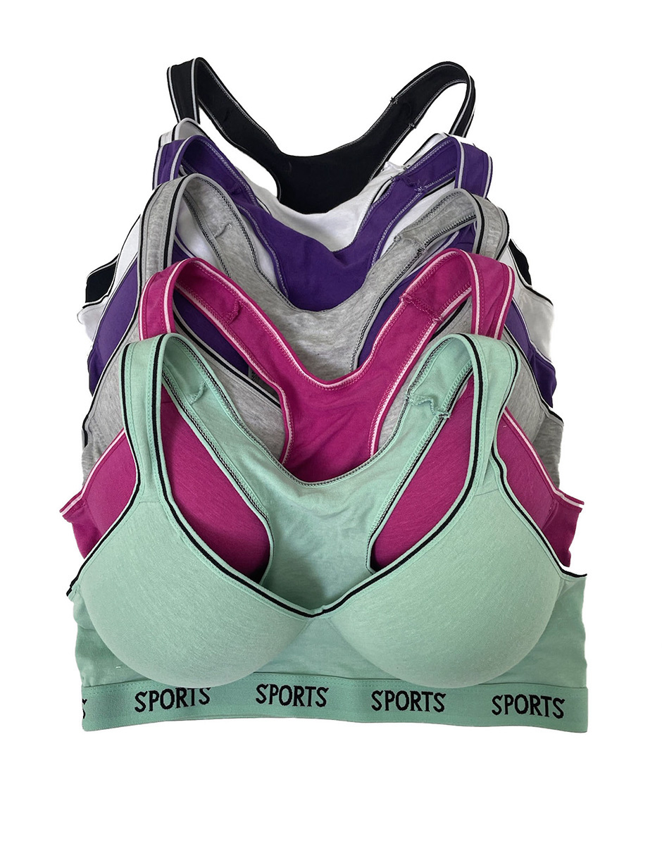 Pack de 6 Tops Deportivos De Algodón Con 6 Diferentes Colores.