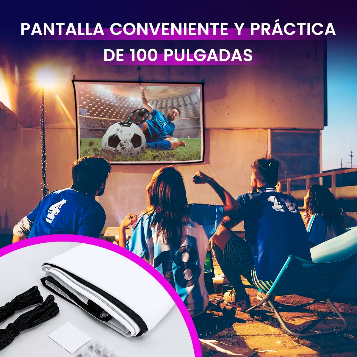 Proyector Portatil 4k con Wifi Android Led 13000 lm White