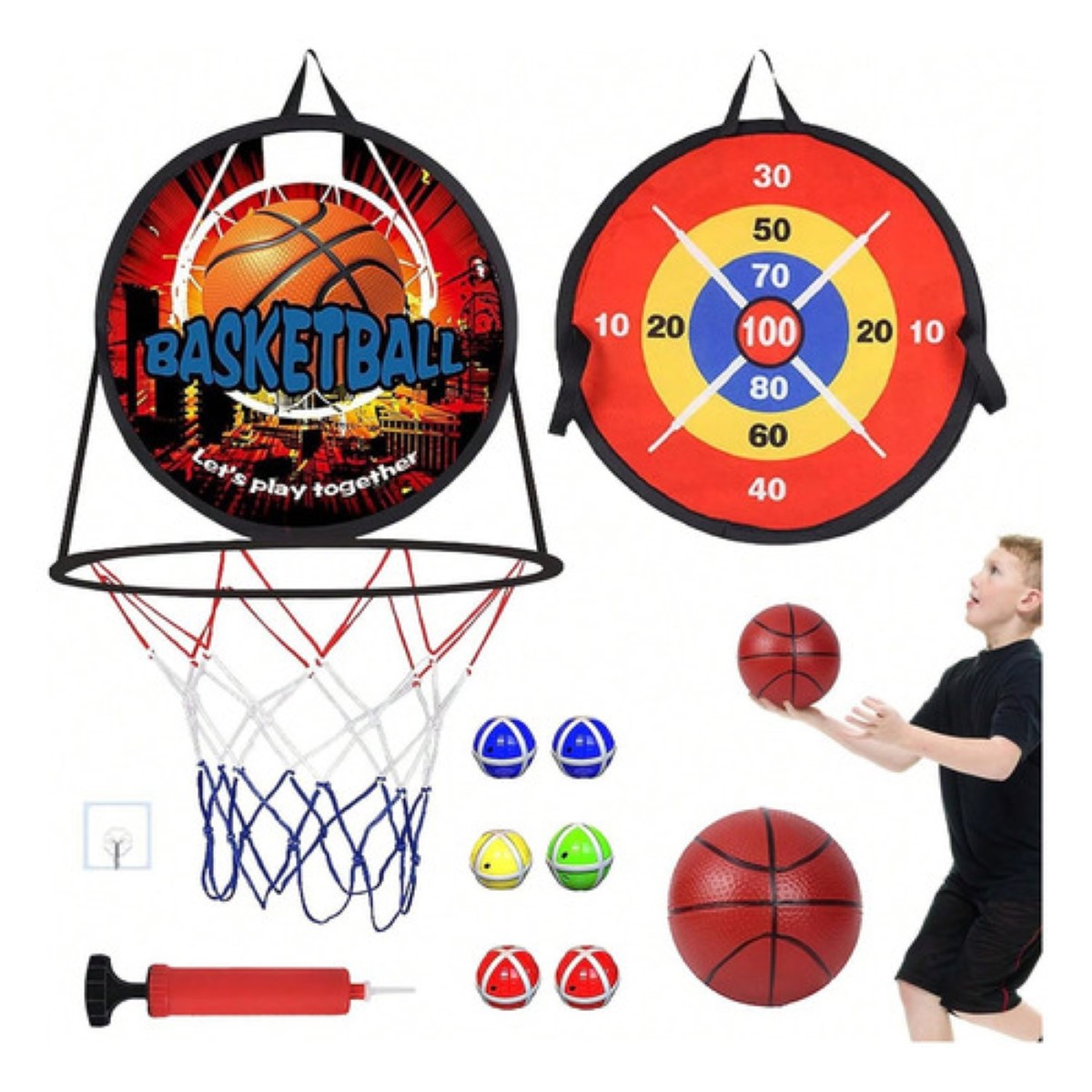 "Mini Canastas De Basketball Para Niños Con Juego De Dardos "