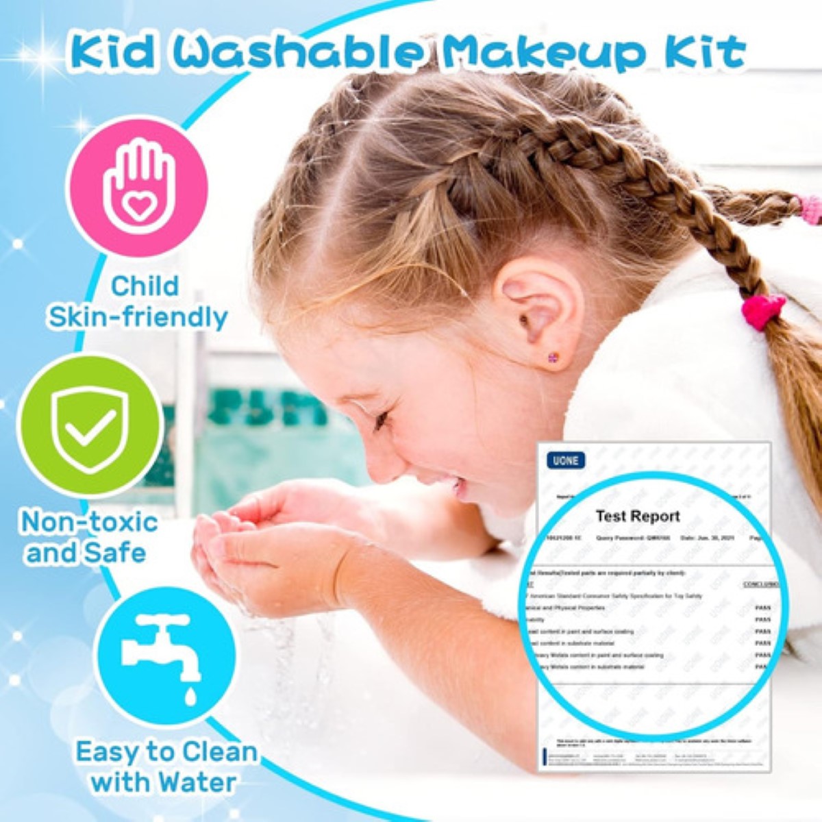 "Set De Maquillaje De Juguete Para Niñas Azul "