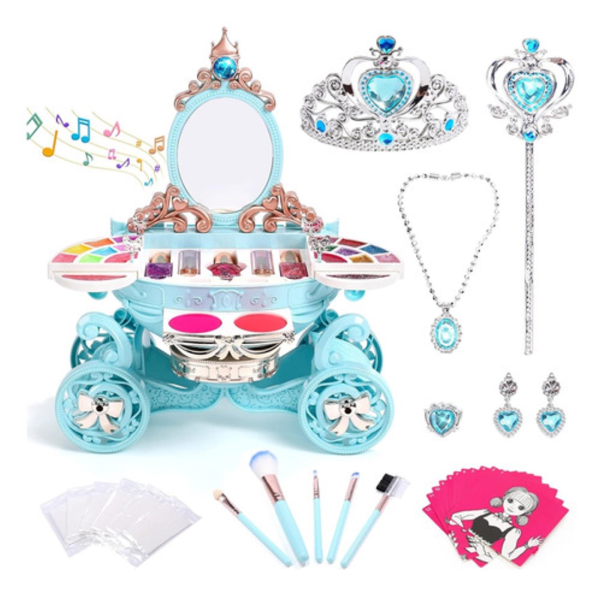 "Set De Maquillaje De Juguete Para Niñas Azul "