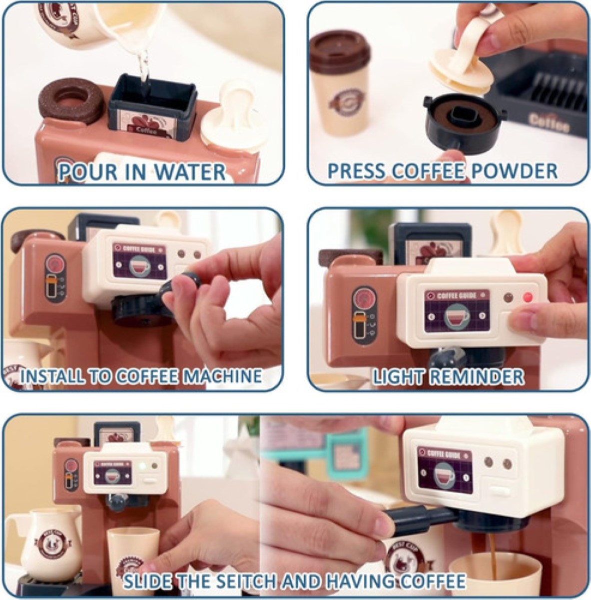 "Cajas Registradoras Juguete Supermercado Juguete  Azul Cafe "