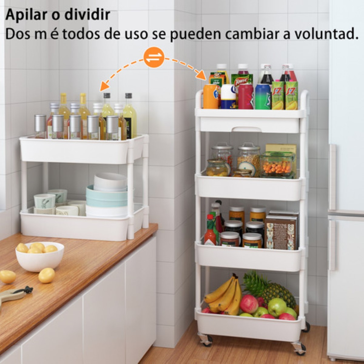 "Estante Metálica Ajustable Almacenamiento 4niveles De Cocina negro "