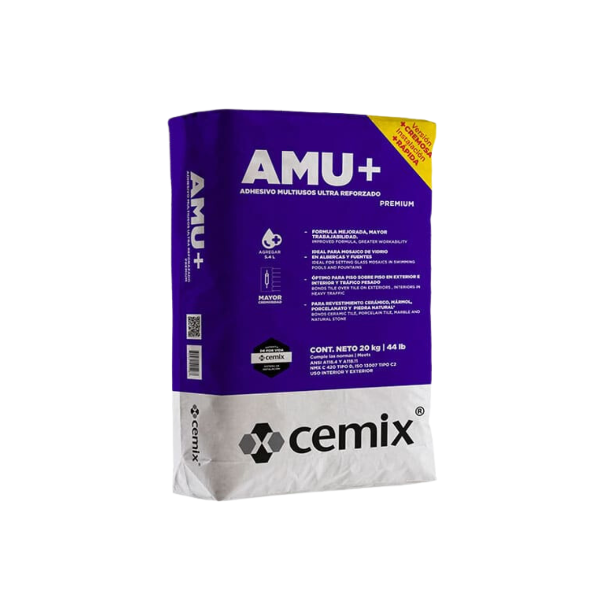 Cemix AMU - Adhesivo Reforzado Para Todo Tipo de Revestimientos