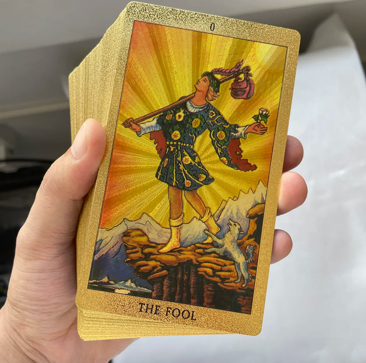 Tarot Dorado Rider Waite: 78 Láminas de Pvc de Alta Calidad