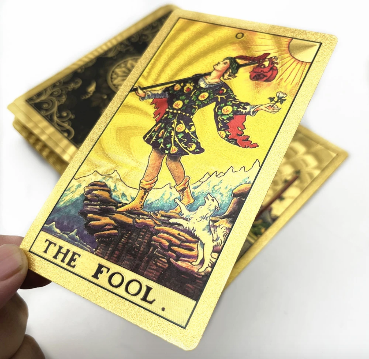 Tarot Dorado Rider Waite: 78 Láminas de Pvc de Alta Calidad