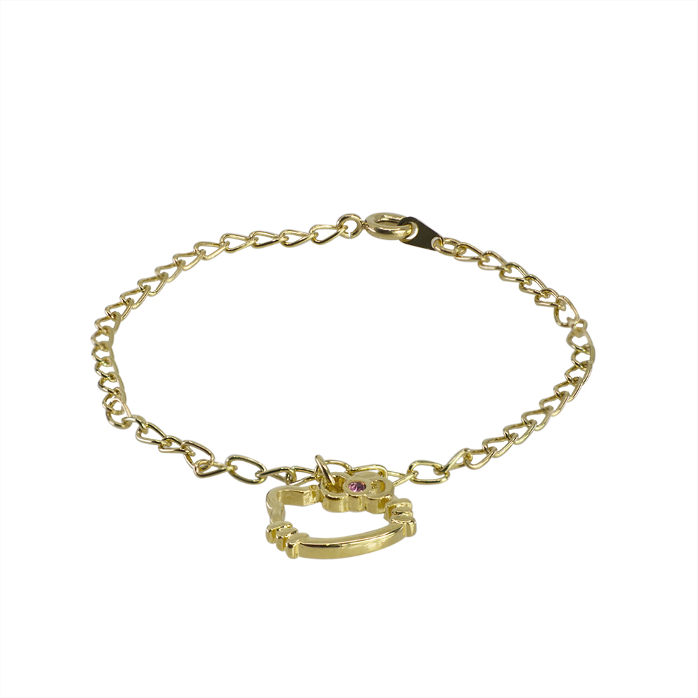 PULSERA HELLO KITTY SILUETA CADENA CHAPA DE ORO.