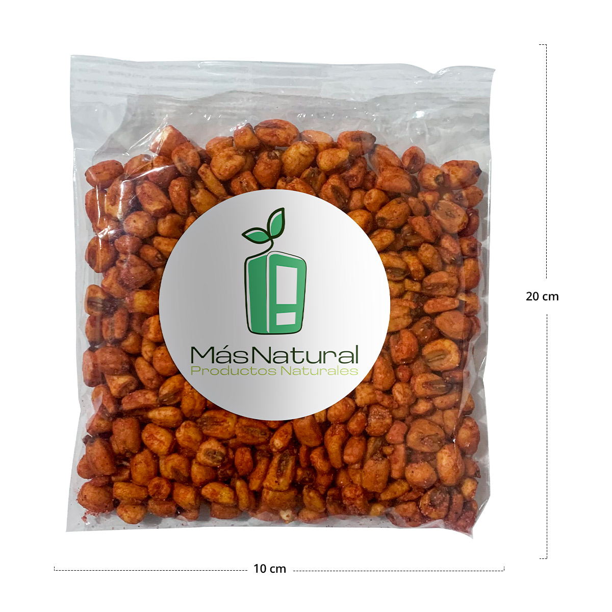 Granos de elote Horneados sabor Chile Piquín sin gluten set bolsas individuales MÁS NATURAL 