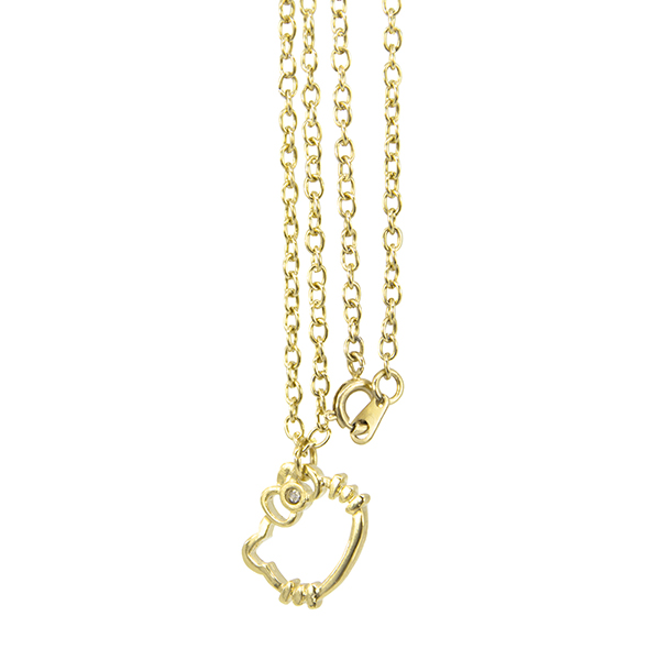 SET COLLARES HELLO KITTY SILUETA BEST FRIENDS CHAPA DE ORO Y NÍQUEL