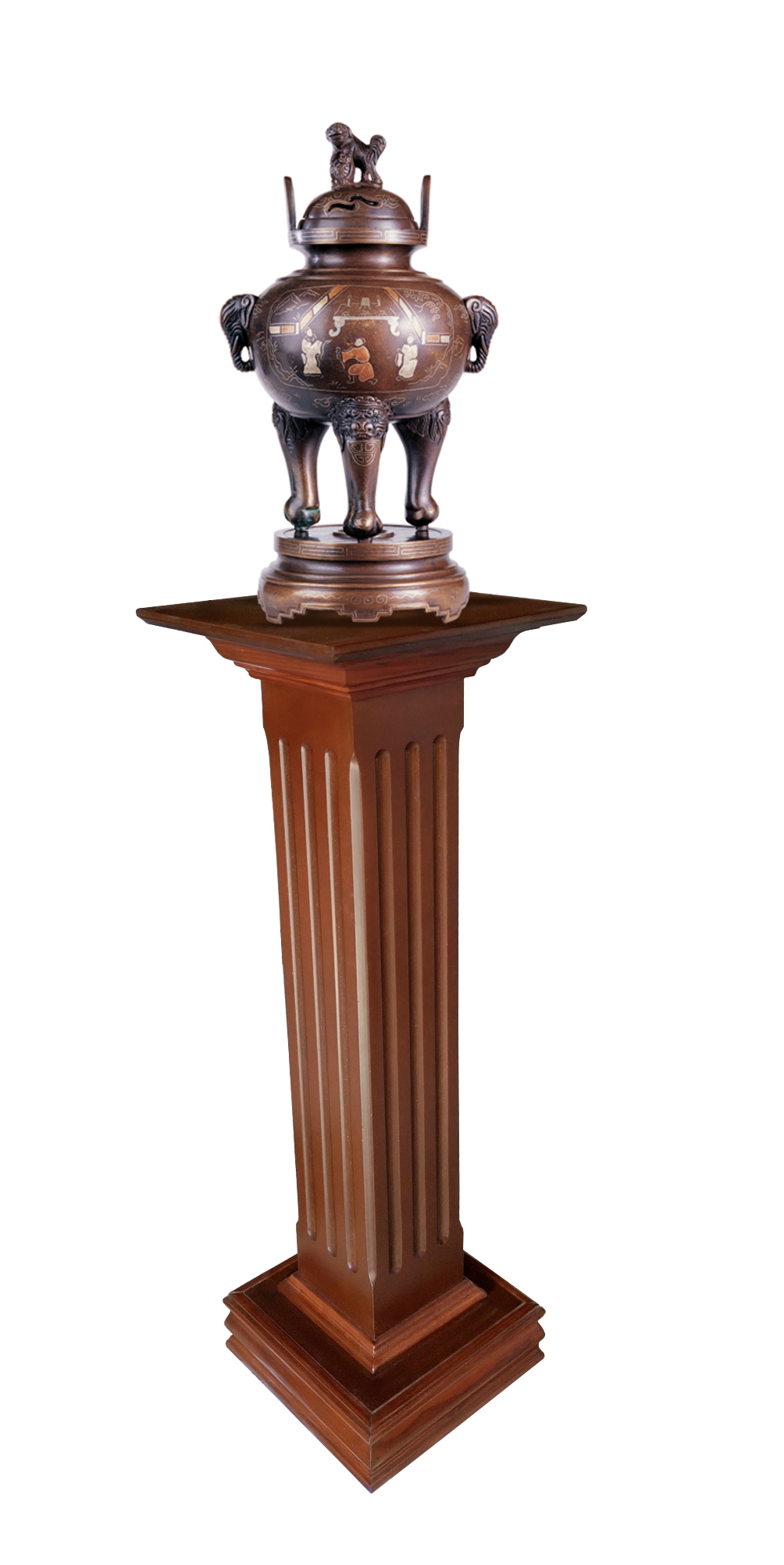 Pedestal de Madera Exhibidor para Adornos Modelo Rayas.