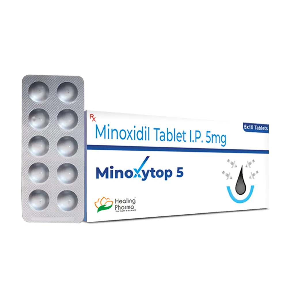 Minoxidil Pastillas 5mg Oral Minoxytop 50 Pastillas Tratamiento capilar y barba