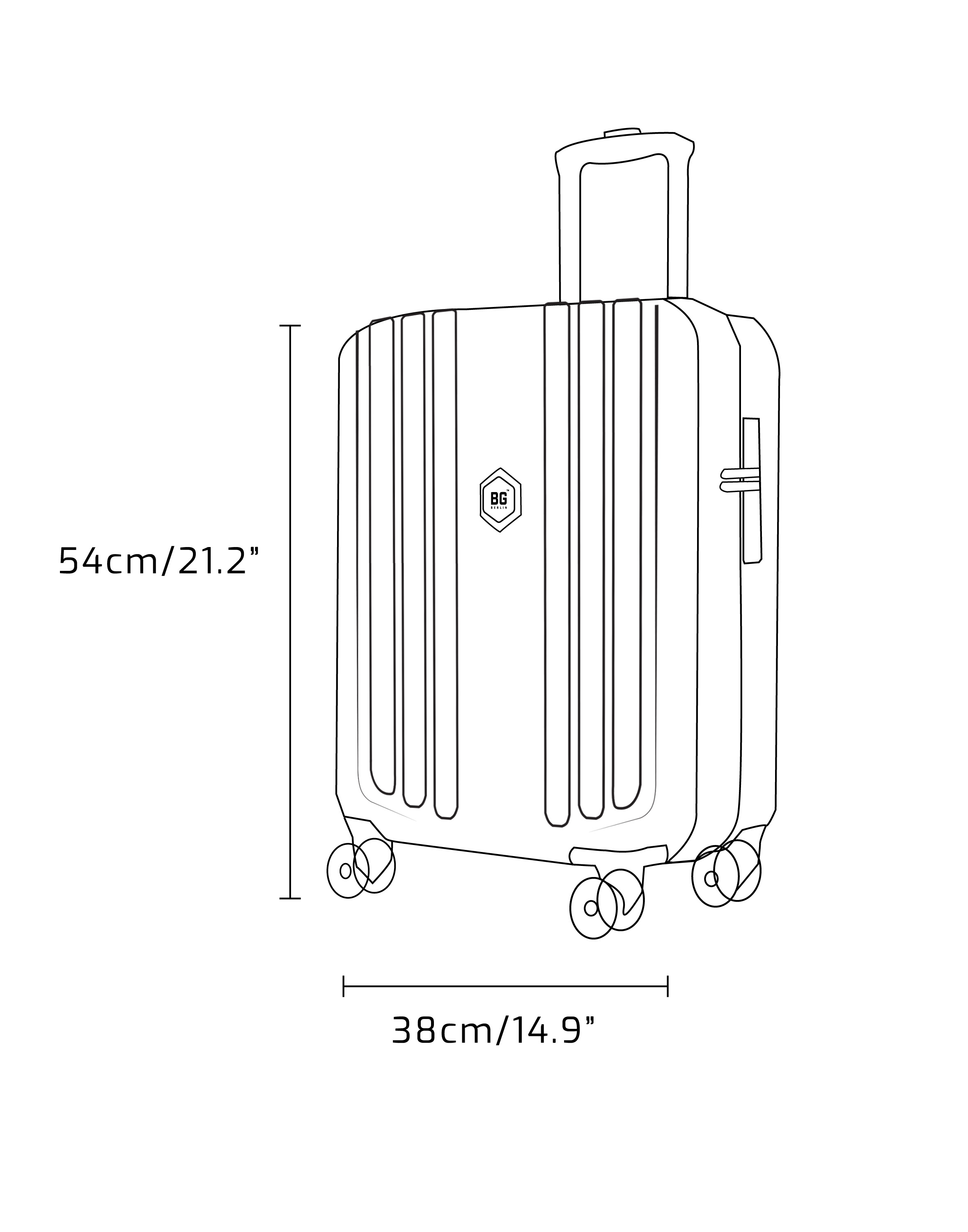 Maleta de Viaje Cabina 20” 10kg BG Berlin Enduro MUSTARD