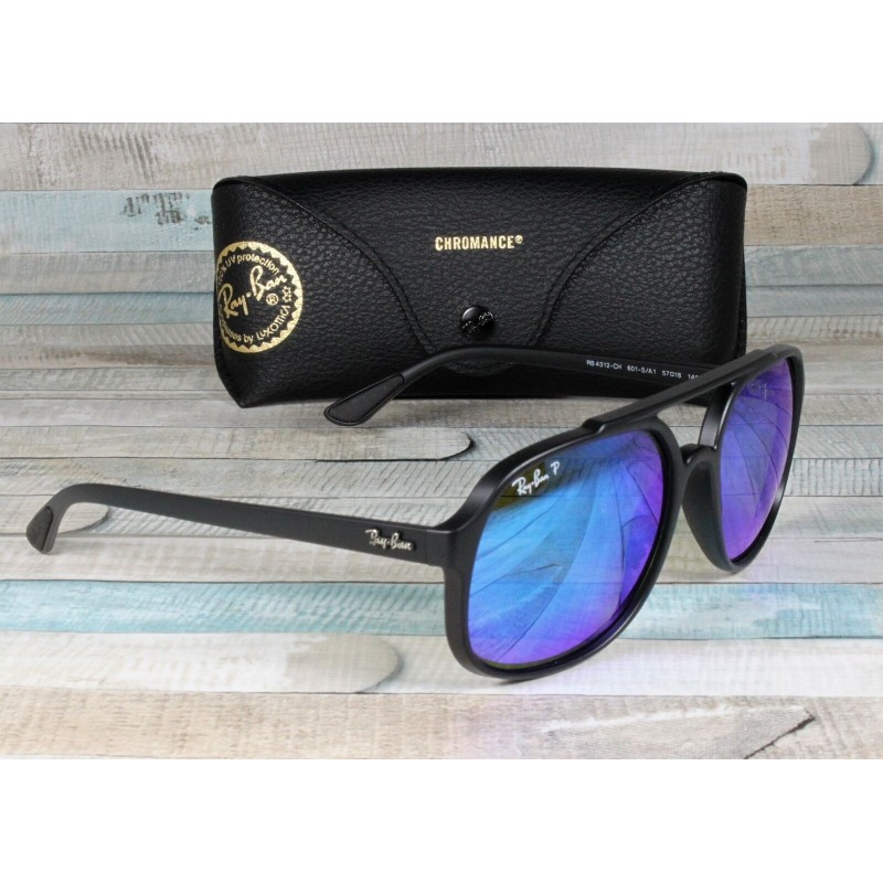 Lentes de sol Ray Ban RB4312CH 601SA1 Aviator Chromance Azul Espejo Polarizado