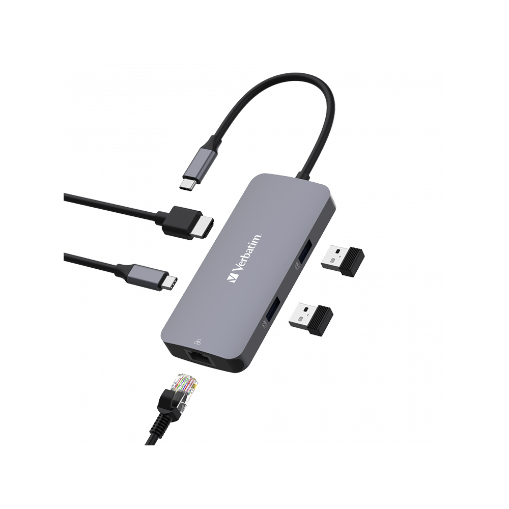 Hub Multipuerto Verbatim Usb-c Pro 5 Puertos Red Gigabit