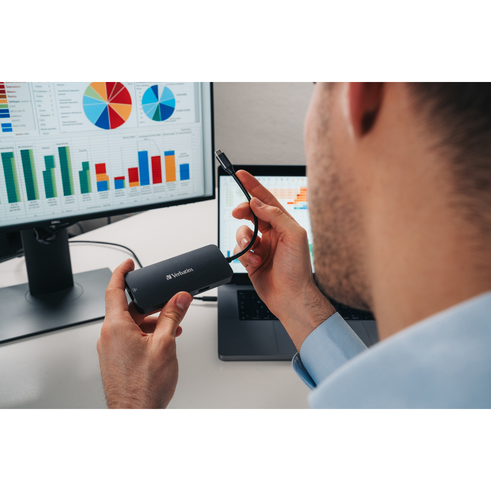 Hub Multipuerto Verbatim Usb-c Pro 5 Puertos Red Gigabit